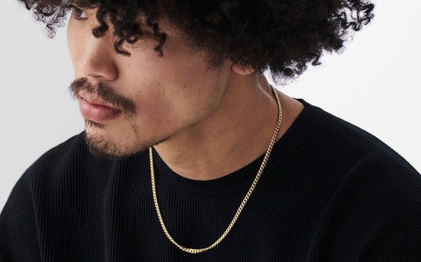 Missoma Mens Round Curb Chain Necklace | Gold