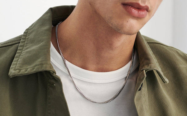 Missoma Mens Round Curb Chain Necklace | Silver