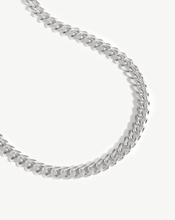 Missoma Mens Round Curb Chain Necklace | Silver