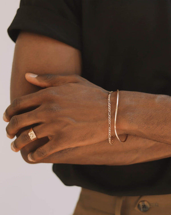 Missoma Mens Square Snake Chain Bracelet | Gold