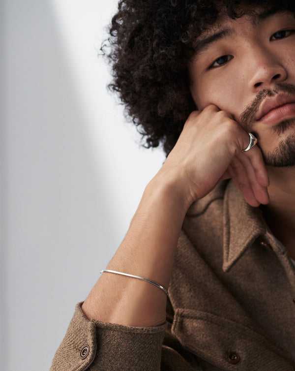 Missoma Mens Square Snake Chain Bracelet | Silver