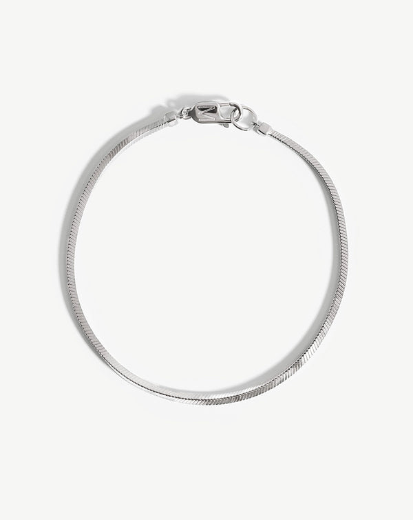 missoma Mens Square Snake Chain Bracelet | Silver
