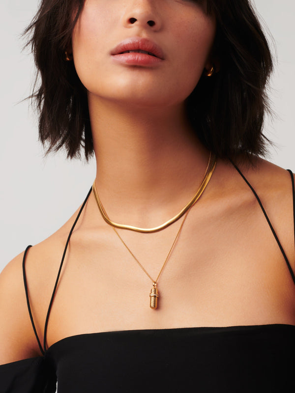 Missoma Message In A Bottle Ridge Pendant Necklace