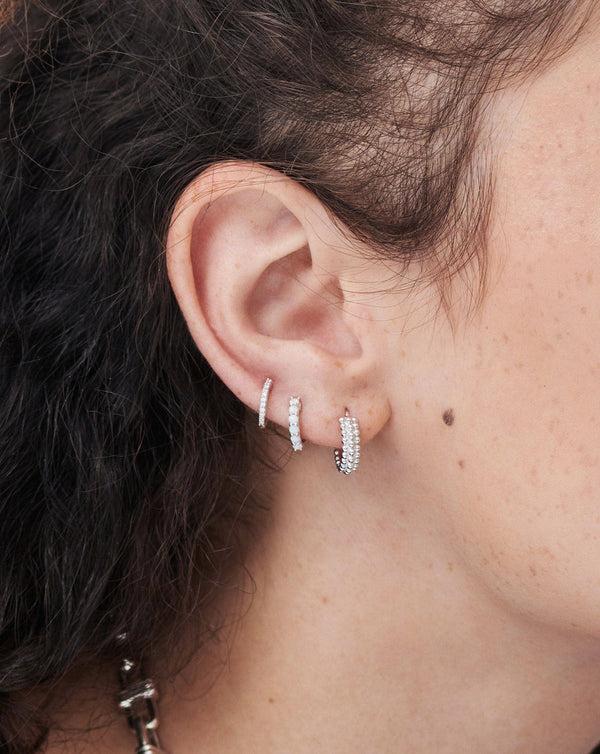 Missoma Mini Baya Silver Hoop Earrings UK