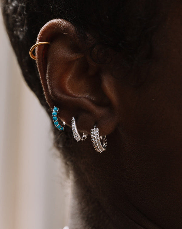 Missoma Mini Baya Silver Hoop Earrings UK