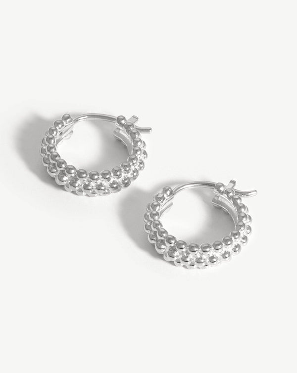 Missoma Mini Baya Silver Hoop Earrings UK