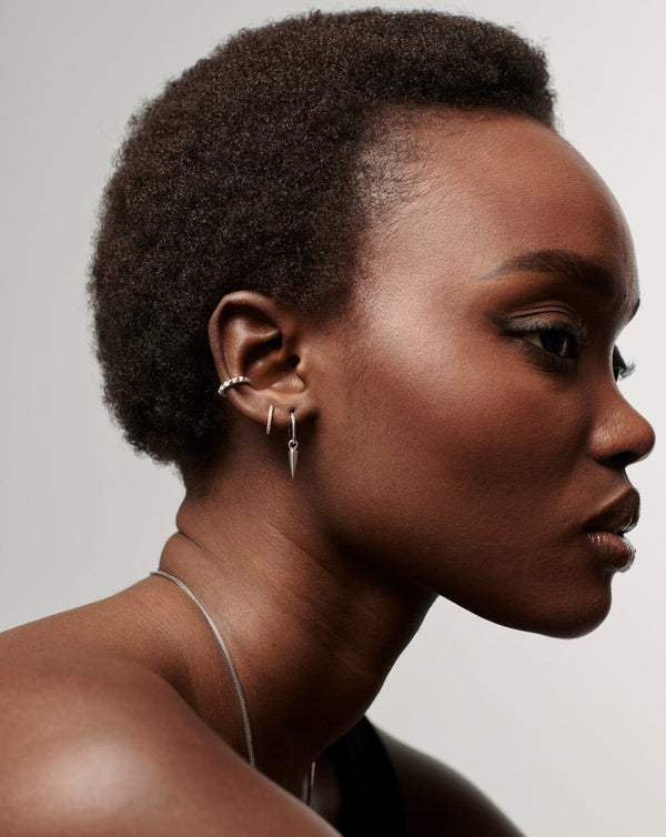 Missoma Mini Claw Charm Hoop Silver Earrings