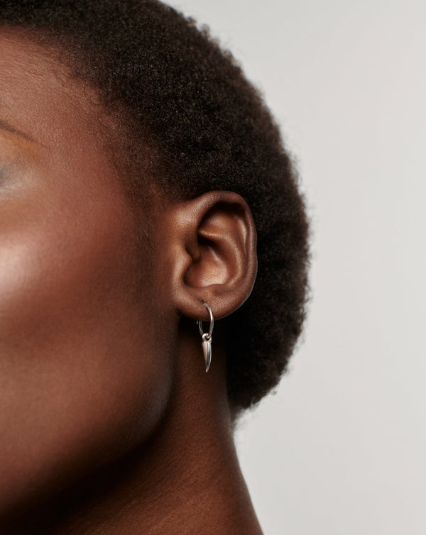 Missoma Mini Claw Charm Hoop Silver Earrings