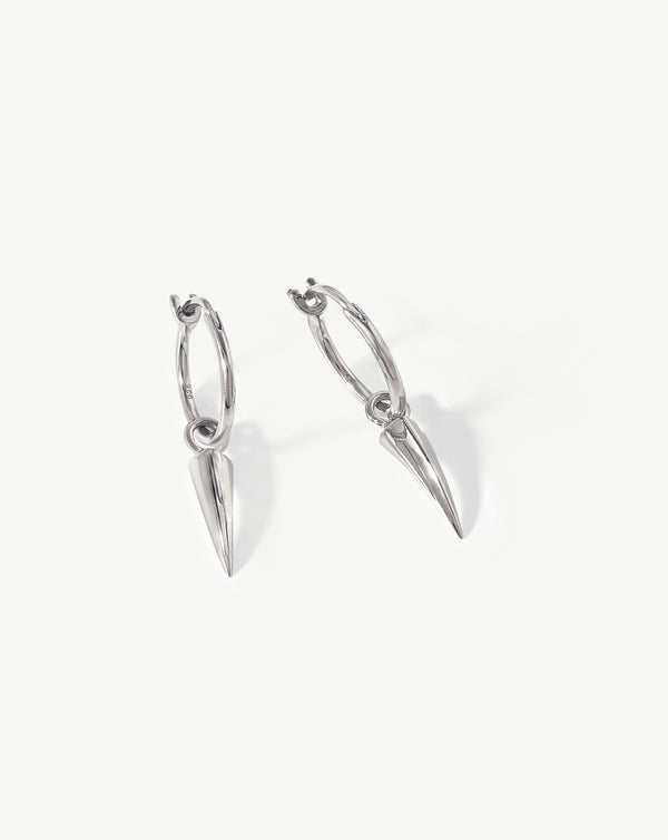 Missoma Mini Claw Charm Hoop Silver Earrings