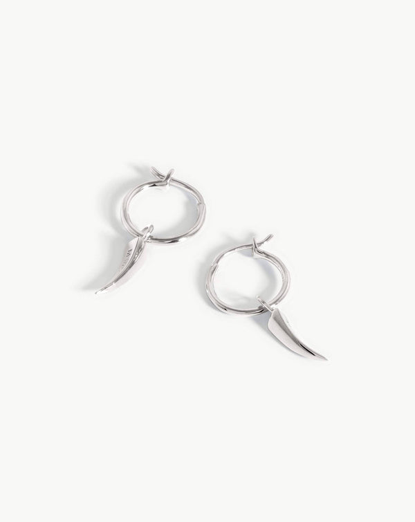 missoma Mini Claw Charm Hoop Silver Earrings
