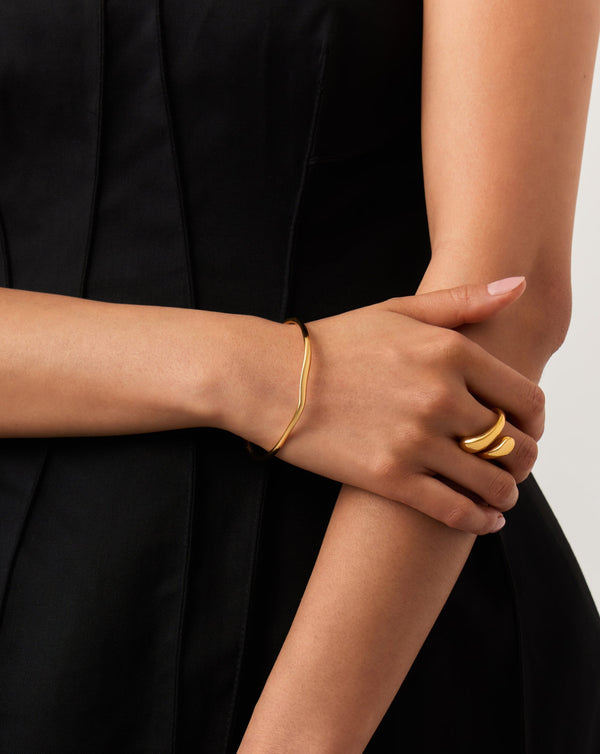 Missoma Molten Ripple Bangle | 18ct Gold Vermeil
