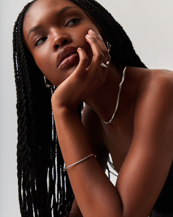 Missoma Molten Ripple Bangle | Sterling Silver