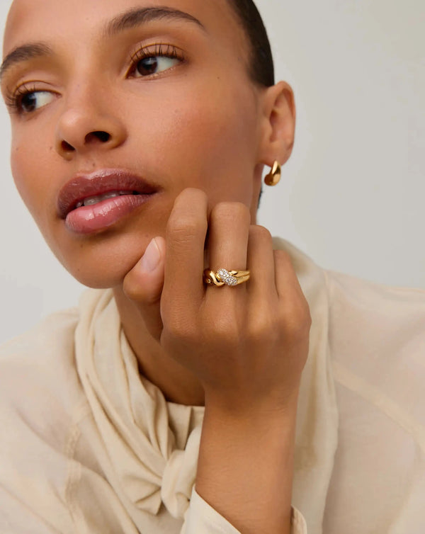 Missoma Molten Snow Double Statement Ring UK