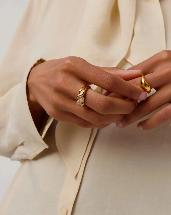 Missoma Molten Snow Double Statement Ring UK