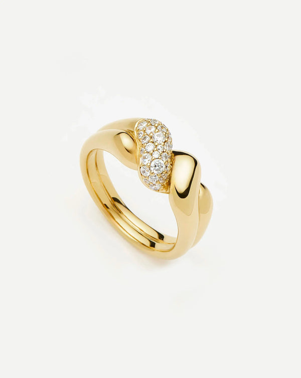Missoma Molten Snow Double Statement Ring UK
