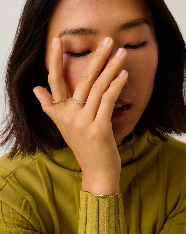 Missoma Molten Snow Fine Diamond Stacking Ring UK