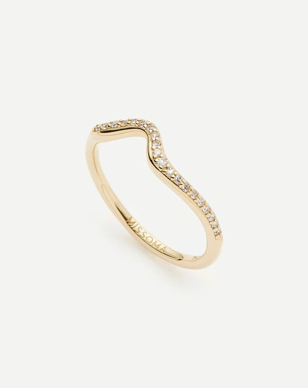 missoma Molten Snow Fine Diamond Stacking Ring UK