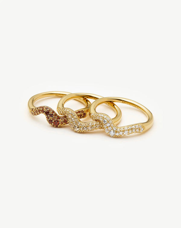 Missoma Molten Snow Stacking Ring Set UK