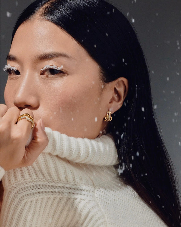 Missoma Molten Snow Triple Small Hoop Earrings UK