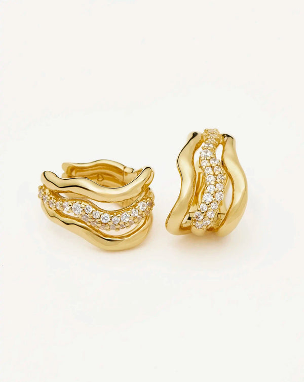 missoma Molten Snow Triple Small Hoop Earrings UK