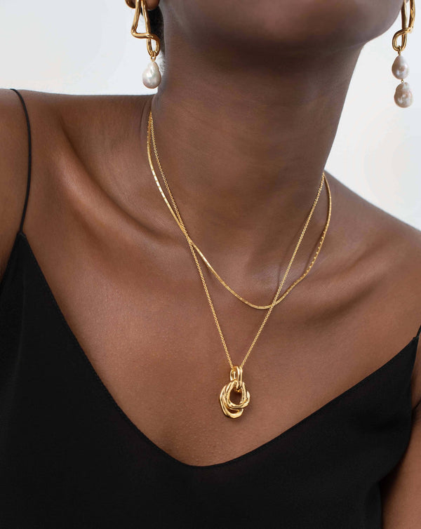 Missoma Molten Twisted Double Pendant Necklace