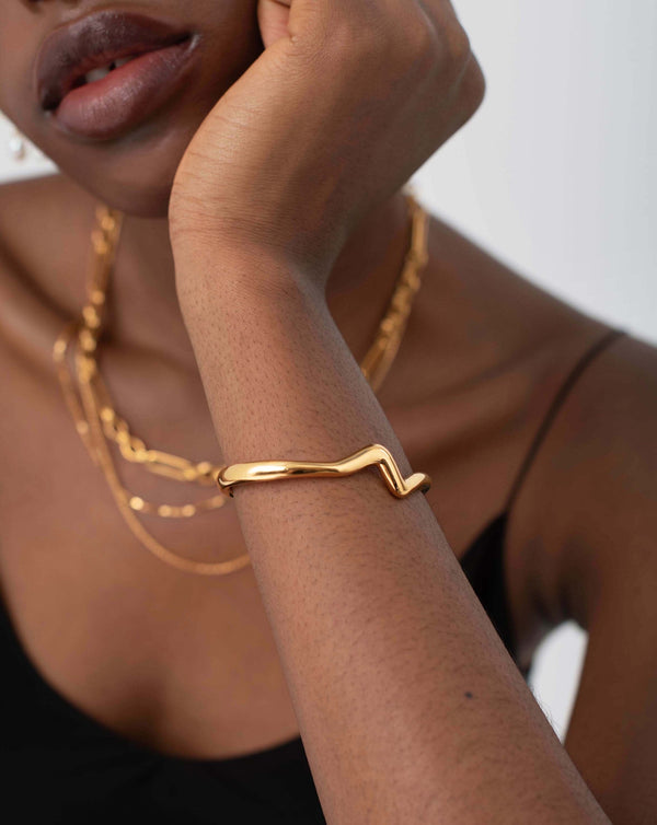 Missoma Molten Wave Gold Cuff Bracelet UK