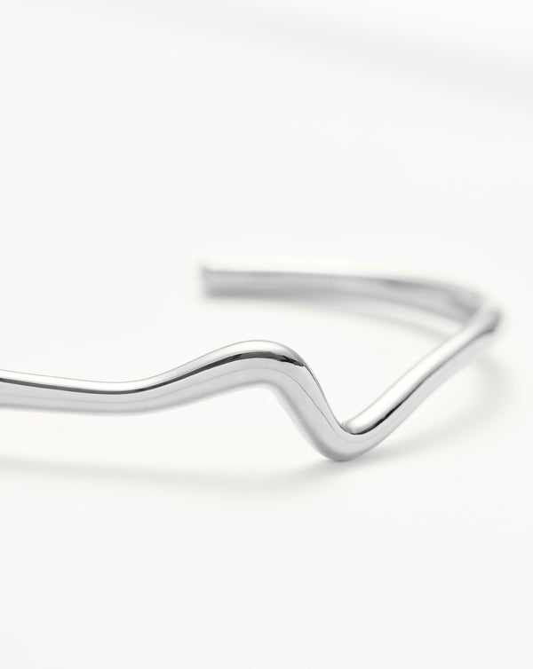 Missoma Molten Wave Silver Cuff Bracelet UK