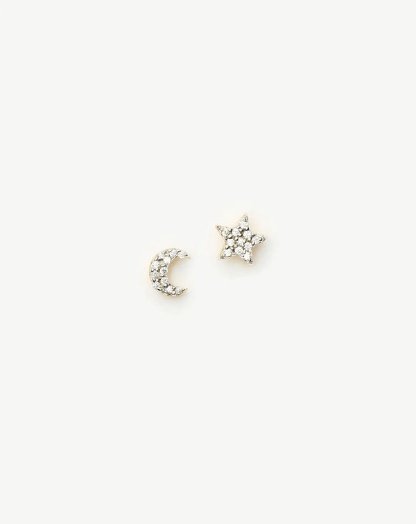 missoma Pave Star Moon Stud Earrings UK