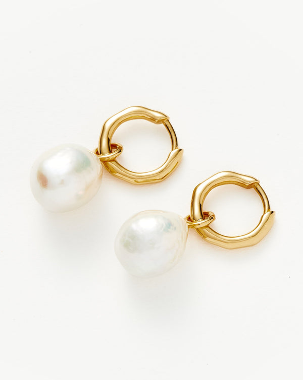 Missoma Pearl Drop Mini Hoop Earrings UK