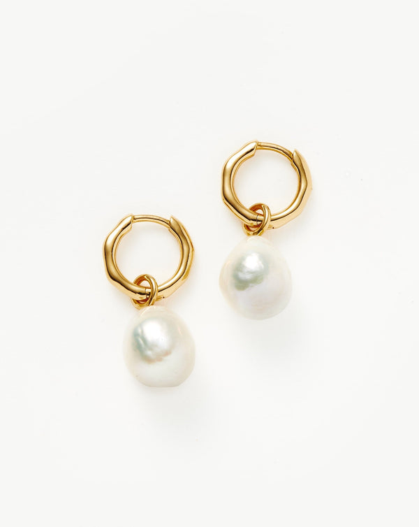 missoma Pearl Drop Mini Hoop Earrings UK