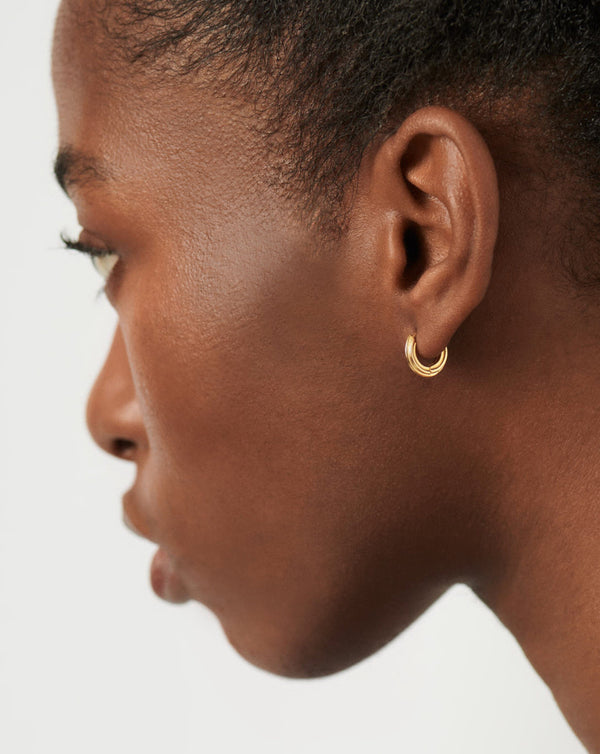 Missoma Ridge Mini Hoop Earrings | 18ct Gold Plated
