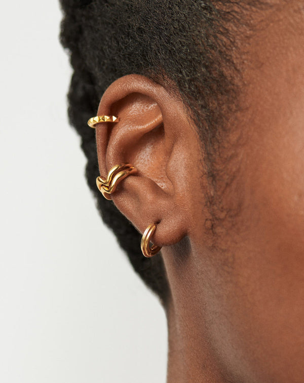 Missoma Ridge Mini Hoop Earrings | 18ct Gold Plated
