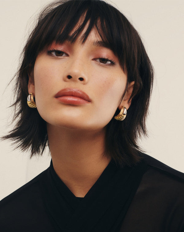 Missoma Ridge Oversized Earrings | Mixed Metal