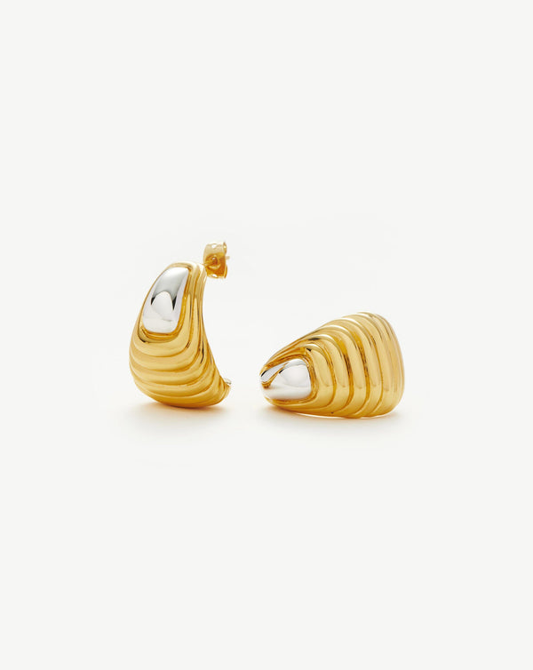 missoma Ridge Oversized Earrings | Mixed Metal