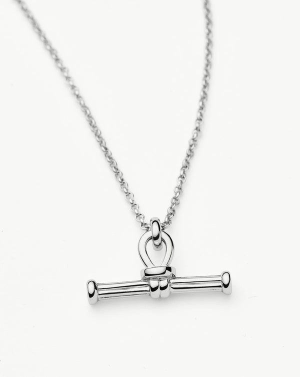 Missoma Ridge T-Bar Chain Necklace | Silver Plated