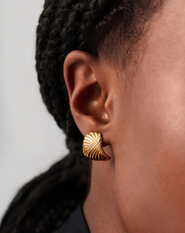 Missoma Ripple Stud Earrings | 18ct Gold Plated