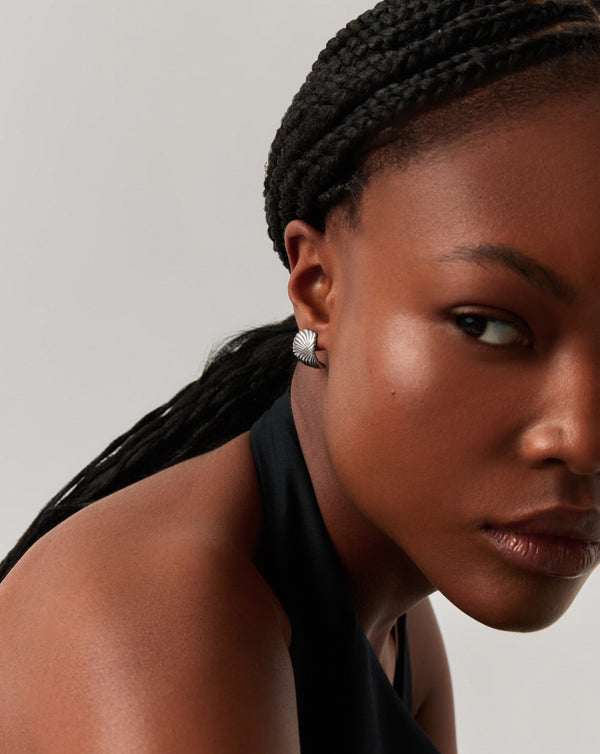 Missoma Ripple Stud Earrings | Silver Plated