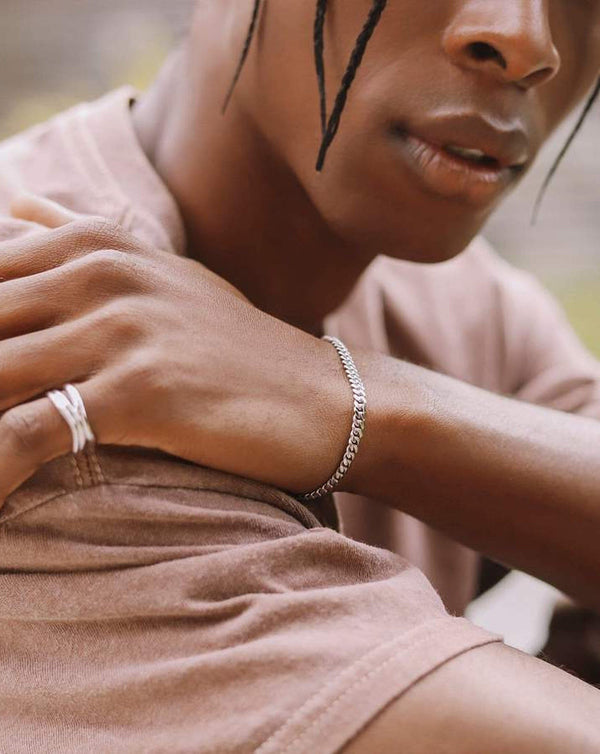 Missoma Round Curb Silver Chain Bracelet UK