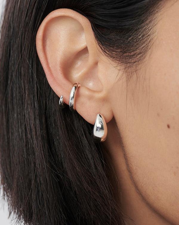 Missoma Savi Dome Mini Hoop Silver Earrings UK