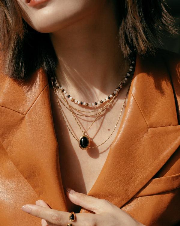 Missoma Savi Pearl & Gemstone Beaded Necklace | Gold