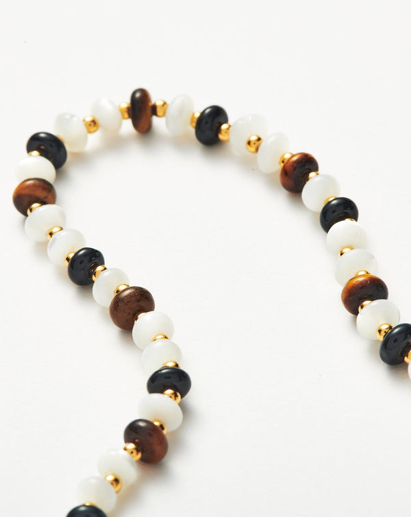Missoma Savi Pearl & Gemstone Beaded Necklace | Gold