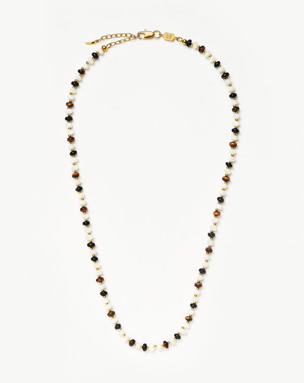 missoma Savi Pearl & Gemstone Beaded Necklace | Gold