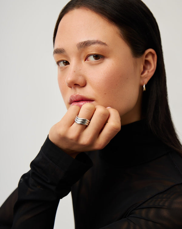 Missoma Savi Signature Triple Ring | Silver Plated