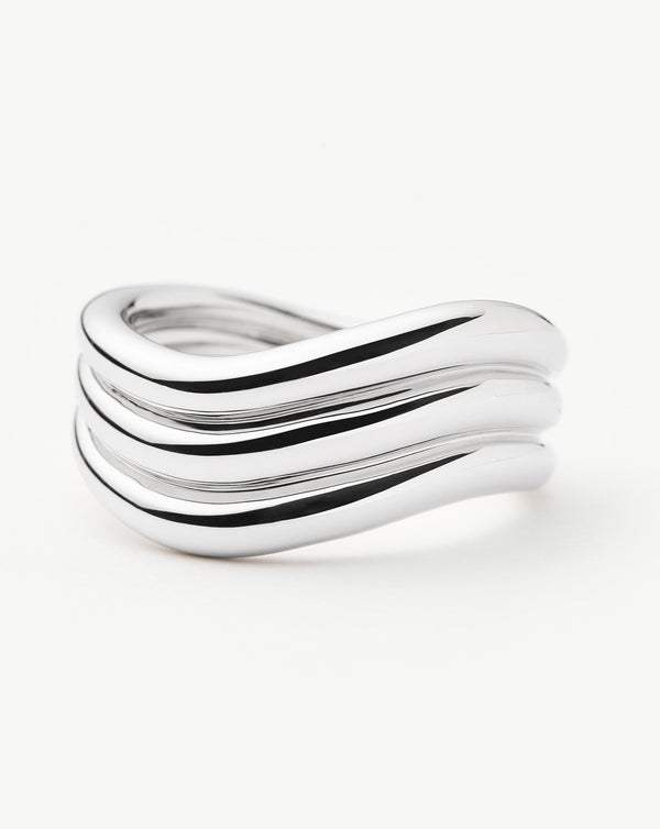 Missoma Savi Signature Triple Ring | Silver Plated