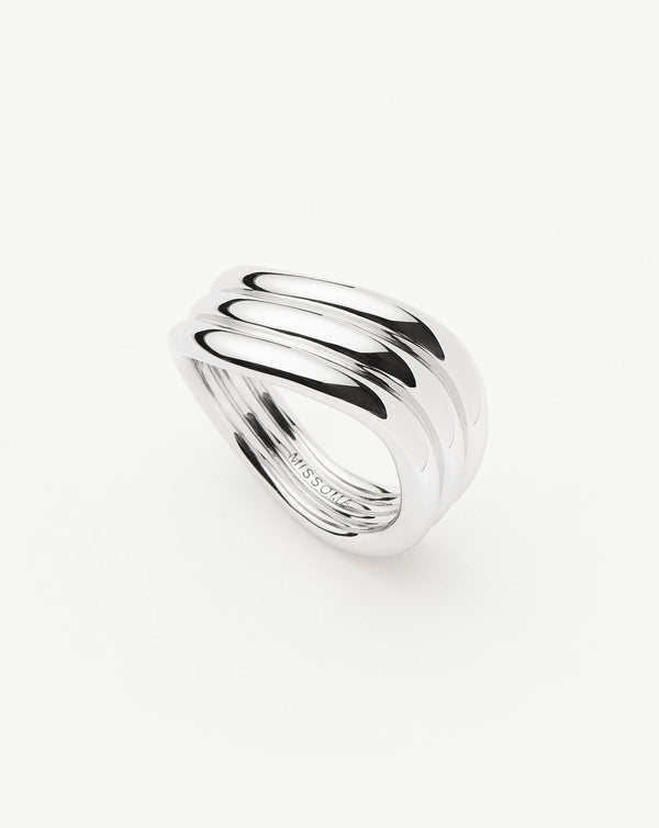 missoma Savi Signature Triple Ring | Silver Plated