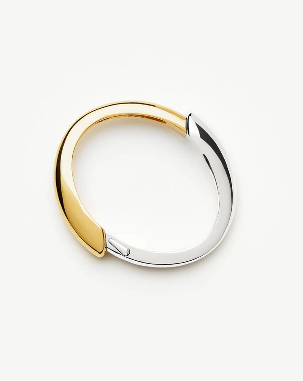 Missoma Sculptural Ridge Hinged Bangle | Mixed Metal