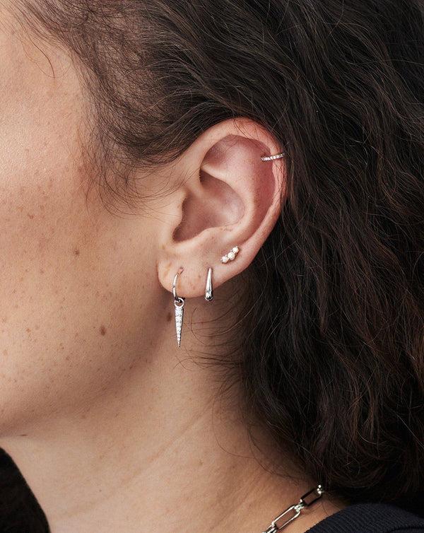 Missoma Small Pave Spike Charm Hoop Earrings