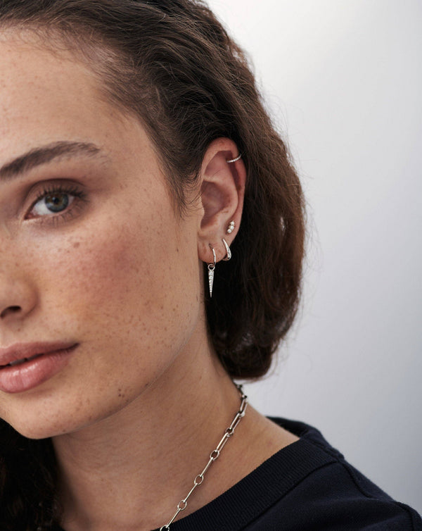 Missoma Small Pave Spike Charm Hoop Earrings