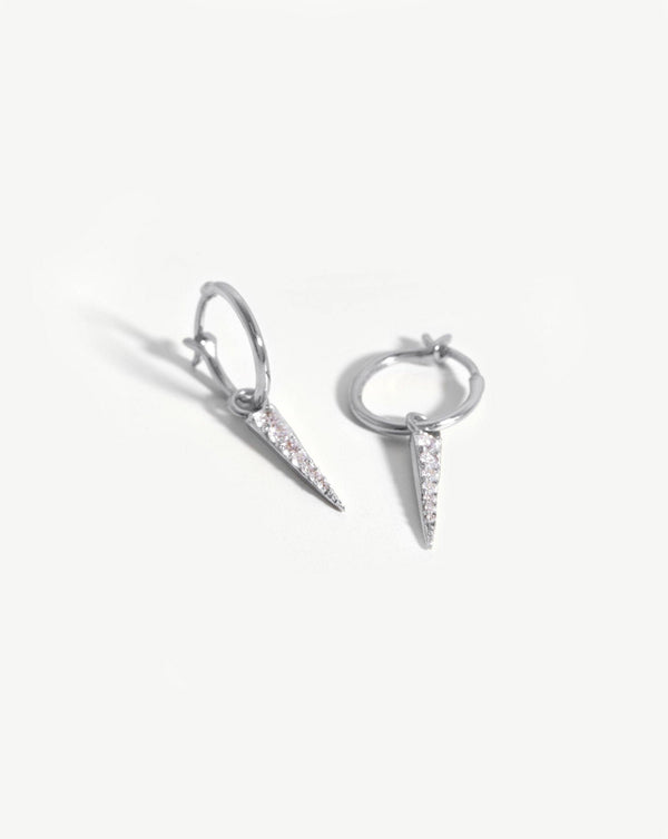 missoma Small Pave Spike Charm Hoop Earrings