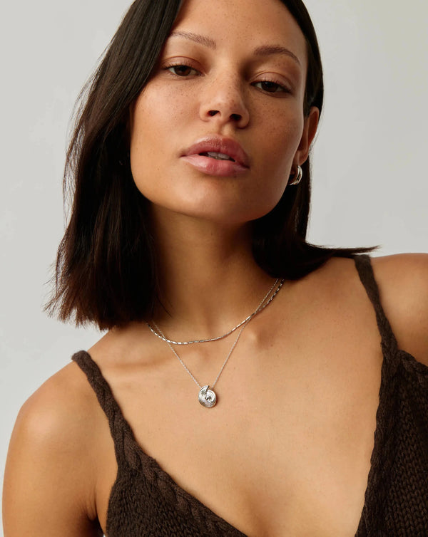 Missoma Spiral Mini Pendant Necklace | Silver Plated